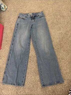 PacSun Women's Wide-Leg Jeans in Light Blue Denim